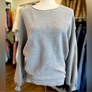 Popsugar Women's Slouchy Oversized
Ribbed Knit Sweater with Balloon Sleeves